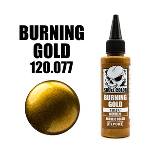 Skull Color 077 Burning Gold สีสูตร Acrylic ผสมสำเร็จสำหรับแอร์บรัช ขนาด 60ml.