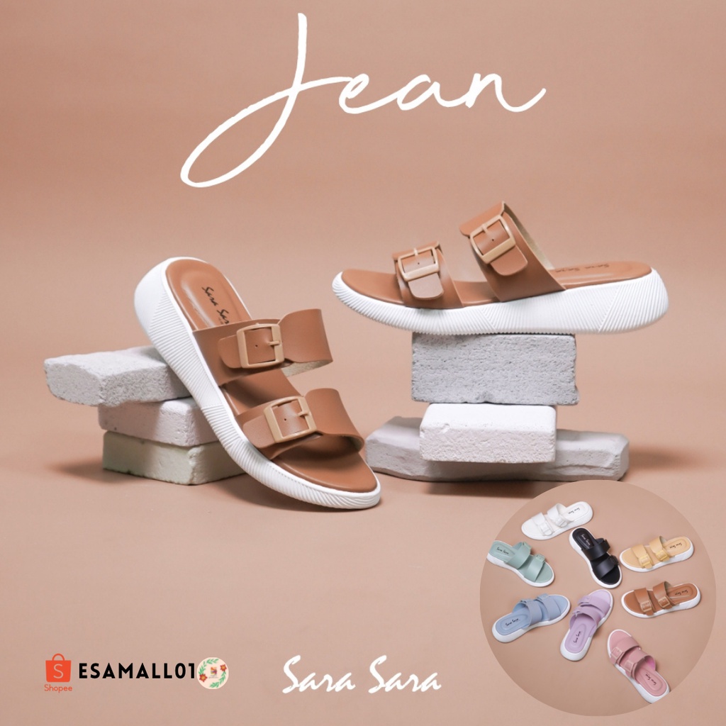 Sara JEAN Platform Sandal Strap สีสัน Buckle Casual Women