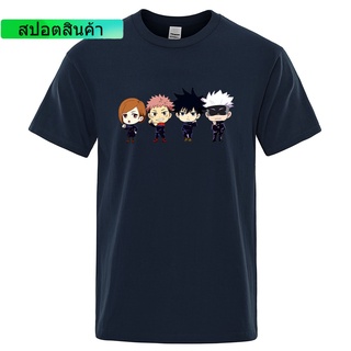 เสื้อยืดคอกลม ผ้าฝ้าย ระบายอากาศได้ดี พิมพ์ลายมังงะ Jujutsu Kaisen Little People แฟชั่นฤดูร้อน สําหรับผู้ชาย