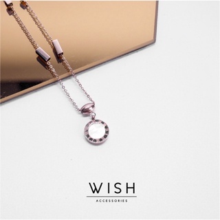 สร้อยคอพร้อมจี้ สร้อยผีเสื้อ WISH012 (ด้านนึงสีขาวมุข ด้านนึงสีดำ)