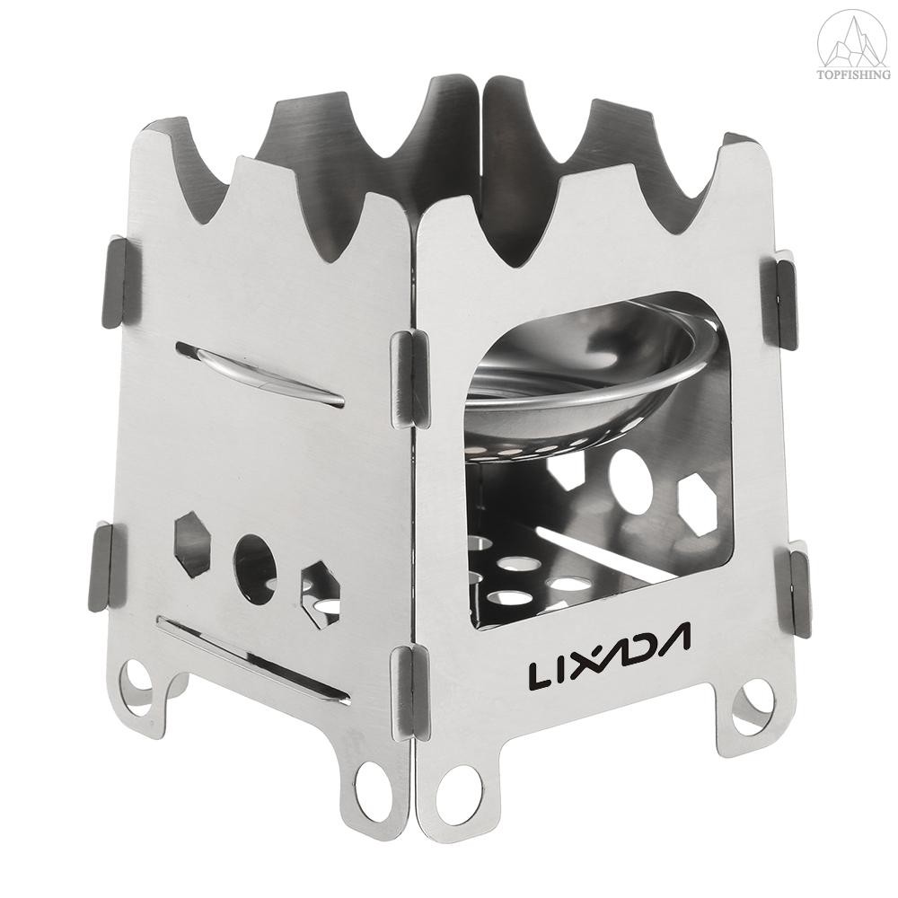 Tfh★lixada Titanium Outdoor Camping Stove Portable Ultralight Folding Wood Stove Pocket Stove 1934