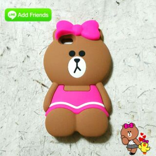 พร้อมส่งเคสซิลิโคน3D หมีChoco น้องสาวหมีบราวน์ สำหรับไอโฟน6/6S ราคา 170 บาทส่งฟรี