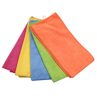 🔥HOT🔥 ผ้าไมโครไฟเบอร์ แพ็ค 10 คละสี Microfiber Cloth Pack 10 Assorted Colors