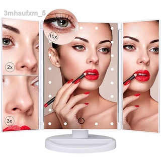 (ส่งจากไทย) ถูกที่สุด กระจกแต่งหน้า คุณภาพดีที่สุดพร้อมกำลังขยาย 10 เท่าLED Makeup Mirror Vanity Light Magnifying Flodin