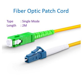 Fiber Optic Patch Cord - เป็น Fiber Optic แบบ single mode หน้าตัดทำมุมเอียงเล็กน้อยเพื่อลด loss เหมาะสำหรับงาน steraming