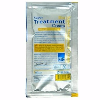 🚻--12ซอง-- Green Bio Super Treatment กรีนไบโอ ซุปเปอทรีทเมนท์ครีม (ซองสีน้ำเงิน) ปรับสภาพผมหลัง ยืด ดัด ย้อม บำรุงผม