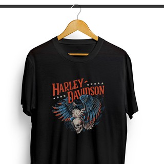 เสื้อยืดโอเวอร์ไซส์เสื้อยืด พิมพ์ลาย Harley DAVIDSON WINGSS-3XL