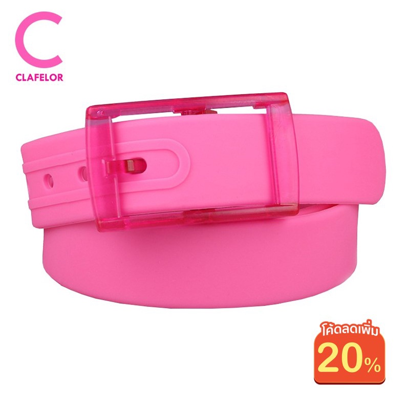 CLAFELOR-เข็มขัดซิลิโคน เข็มขัดยาง หลายสี เจาะรู(ไม่มีห่วงคล้องสาย) รุ่น KP-640 พร้อมส่งจากไทย