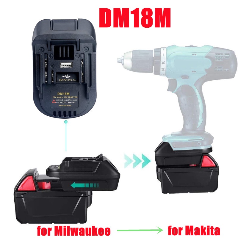อะแดปเตอร์แบตเตอรี่สําหรับ Milwaukee สําหรับ Dewalt ถึง Makita Bl1830 Bl1850 แบตเตอรี่สําหรับ Dewalt