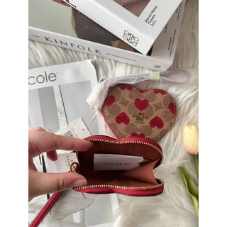 Heart Coin Case In Signature Canvas With Heart