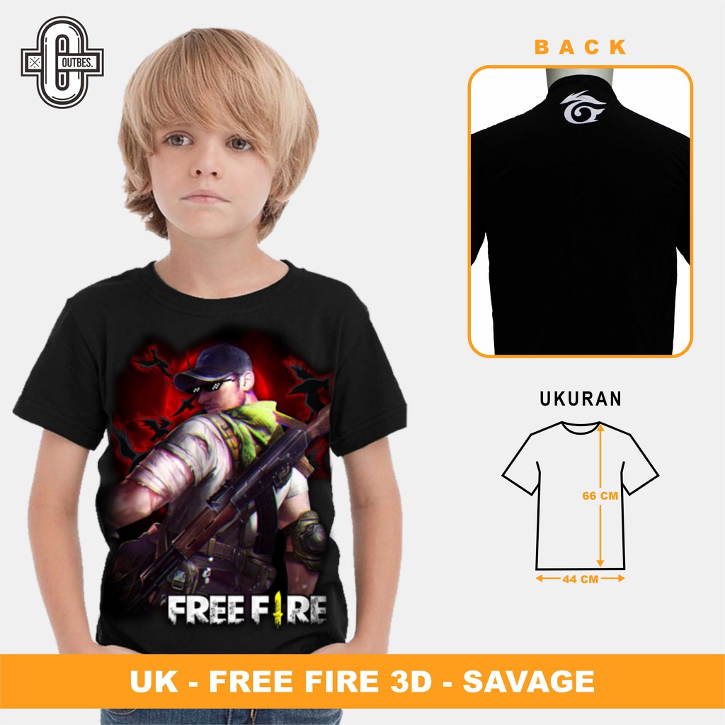 เสื้อยืด GAME CHILDRENS - (CR7 / COBRA / FREE FIRE 3D / FF / FREE FIREE) - SAVAGE