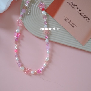 💥สินค้าพร้อมส่ง💥 Match me - Alice pink necklace สร้อยคอแฟชั่น ไปทะเล