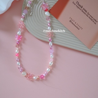 💥สินค้าพร้อมส่ง💥 Match me - Alice pink necklace สร้อยคอแฟชั่น ไปทะเล