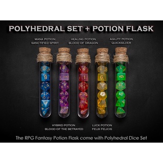 Eternal Magical Potion Flask | Polyhedral Dice Set of 7 | Dungeons and Dragons Dice | DnD Dice Set | D&amp;D Dice