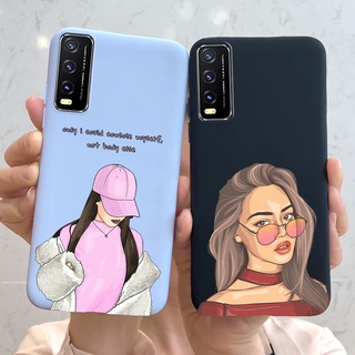 เคสโทรศัพท์มือถือ ซิลิโคนนิ่ม ผิวด้าน ลายเด็กผู้หญิงน่ารัก สําหรับ Vivo y12s V2026 y12s Y 12 S