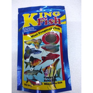 คิงฟิชKiug Fish Mini Tropical Fishสีน้ำเงีนสำหรับปลาสอดปลาหางนกยูง