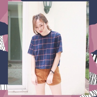 เสื้อท็อป GRID SILKY♡