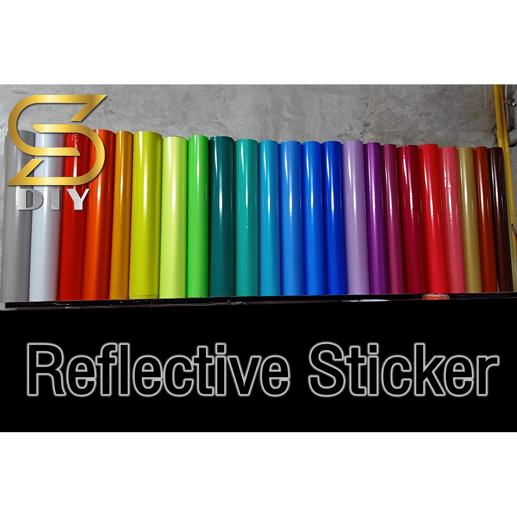 สติ๊กเกอร์ สะท้อนแสง ประโยชน์หลากหลาย Reflective Vinyl เลือกขนาดด้านใน ( Sdiy ) C