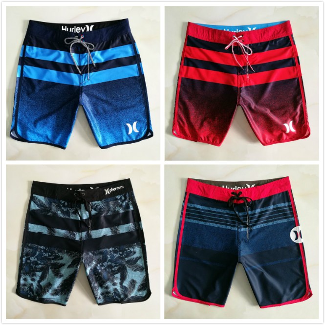 Hurley กางเกงชายหาดขาสั้นผู้ชาย Casual Quick-Drying กางเกงว่ายน้ําบางหลวม