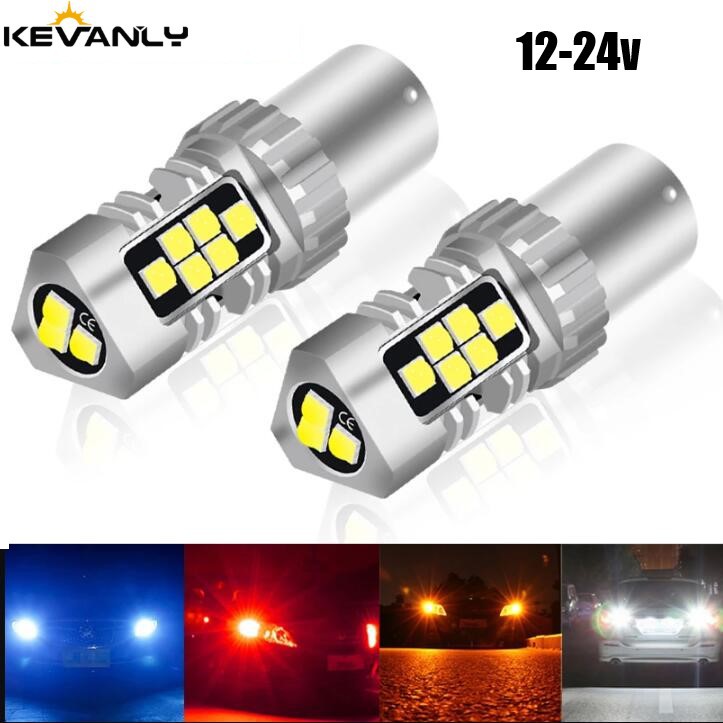 หลอดไฟเบรคท้ายรถยนต์ 12V 24V Canbus Bay15D Led 1157 Led P21/5W 3030 21Led 1 หลอด