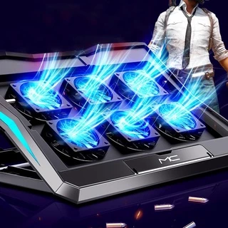 พัดลมโน๊ตบุ๊ค แท่นวางโน้ตบุ้คLaptop Cooling Pad 6LED（สามารถปรับแรงลมได้）
