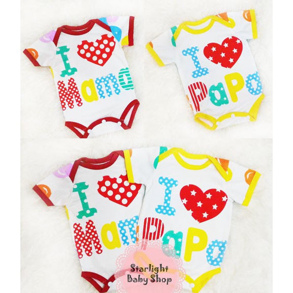I LOVE MAMA PAPA COLORFUL BABY JUMPER / BABY JUMPER / BABY COSTUME
