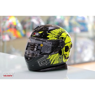 หมวกกันน็อค SM5 HELMETS SHAMAN GLOSS BLACK YELLOW