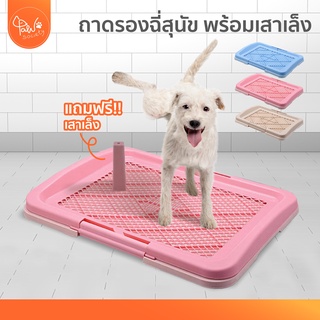 [🔥ลดแรง] PawSociety ห้องน้ำสุนัข 2 ชั้น ถาดรองฉี่สุนัข ฟรี! เสาเล็ง ถอดออกได้ ถาดฝึกฉี่สุนัข dog pee tray