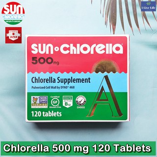 ผลิตภัณฑ์เสริมอาหาร คลอเรลล่า Sun Chlorella A 500 mg 120 Tablets สุดยอดอาหารจากธรรมชาติ