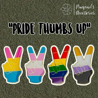 ʕ •ᴥ•ʔ ✿ พร้อมส่ง : เข็มกลัดลายชูสองนิ้วสัญลักษณ์ความหลากหลายทางเพศ | LGBTQ+ Pride Thumps Up Enamel Brooch Pin.