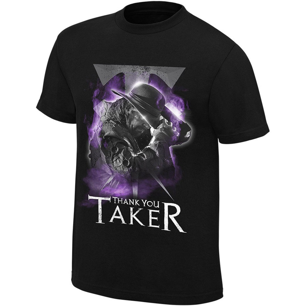 เสื้อคนอ้วน เสือยืดผู้ชาย เสื้อยืดผ้าฝ้ายพิมพ์ลาย WWE The undertaker สำหรับผู้ชาย Tee เสื้อโอเวอร์ไซ