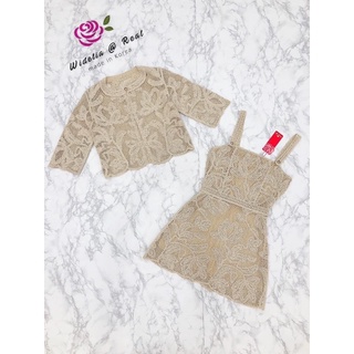 Set Top+Mini dress เซ็ทเสื้อคลุมกับเดรสตัวสั้นสายเดี่ยวแสนสวย มีSML ป้ายWidelia @ Real