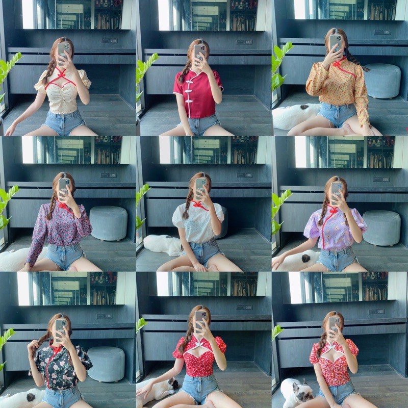 BKL พร้อมส่งในไทย ❤️ ถูกที่สุดดด ❤️ เสื้อคอจีน กี่เพ้า ตรุษจีน ของมาไวหมดไว สอบถามก่อนสั่งซื้อน้าา