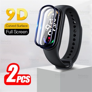 2Pcs 9D Curved Soft Edge Tempered Glass For Xiaomi Mi Band 7 NFC Screen Protector Miband 7 Band7 MiBand7 Watch Protective Film