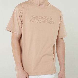 TWENTYSECOND เสื้อยืดแขนสั้น LETS GO LIVING รุ่น As Good As It Gets - น้ำตาล / Brown