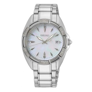 SEIKO Diamond นาฬิกาข้อมือผู้หญิง สายสแตนเลส หน้ามุก รุ่น SKK883P1,SKK883P - สีเงิน