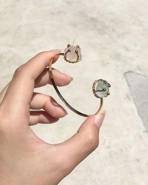 Twist bangle Quartz stone