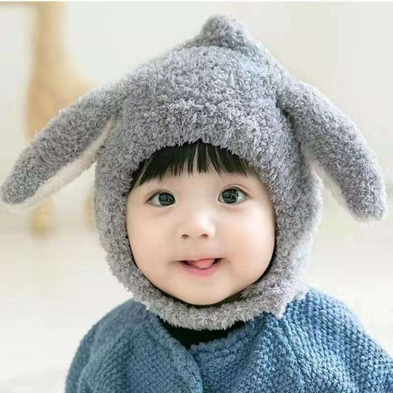 หมวกเด็กฤดูใบไม้ร่วงและฤดูหนาวป้องกันหูเด็กกันลมหมวกตุ๊กตาเด็กอายุ 1-4 ปีหมวกกันหนาวเด็
