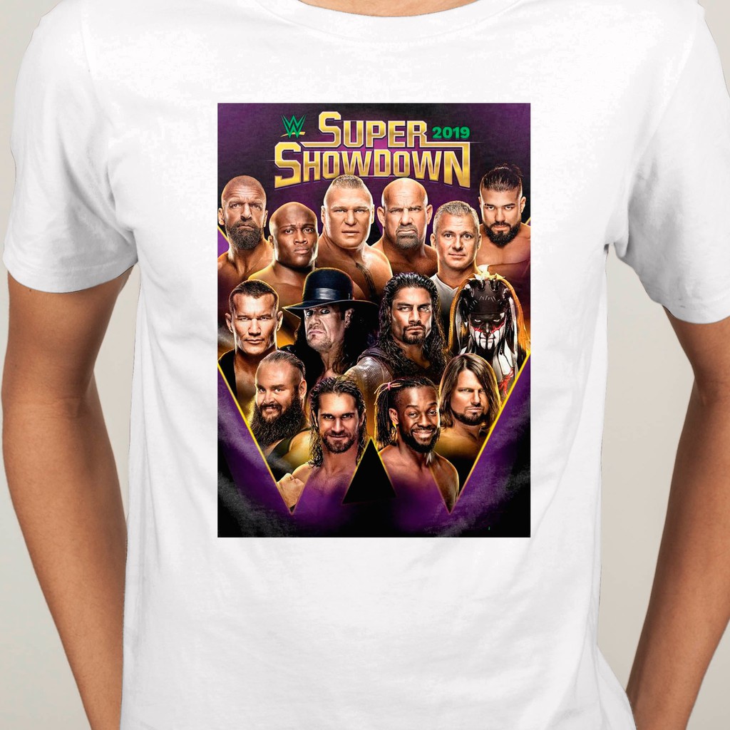 เสื้อยืดแขนสั้น shirtb WWF WWE มวยปล้ํา John Cena The rock Mysterio Kane CM Punk O-คอผู้ชายแฟชั่นผ้า