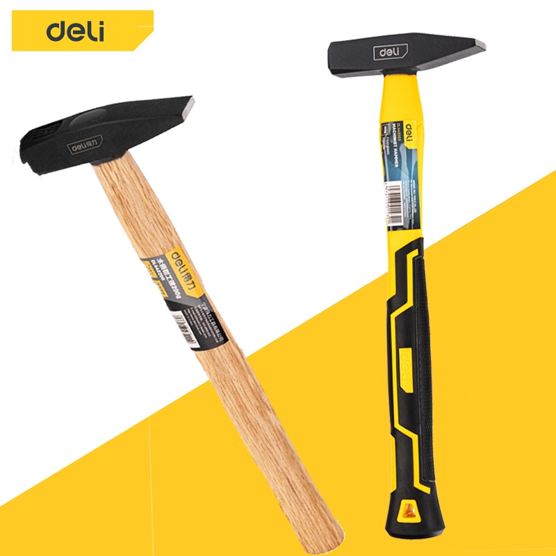 Deli ค้อนเหล็ก ค้อนตอกสมอบก ขนาดเล็ก ด้ามไม้ ด้ามสั้น มีขนาด 200 /350 กรัมให้เลือก Hammer