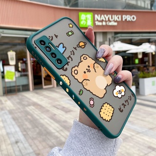 Tecno Camon 17P เคส บาง ฝ้า ใส แข็ง น้ํา หมี ด้านข้าง เคสแบบเต็ม กันกระแทก เคสป้องกัน