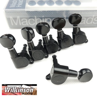 Wilkinson WJN-05 หัวจูนเนอร์จูนเนอร์กีตาร์ไฟฟ้า ขนาดเล็ก สําหรับ ST TL Tele Black Tuning Pegs