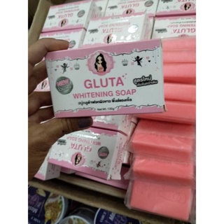 Gluta Whitening Soap By Pink Angle 135g. สบู่กลูต้าพิ้งแองเจิ้ลแท้ 100%