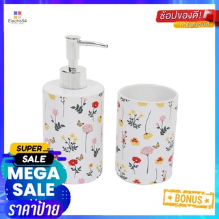 กระปุกห้องน้ำเซรามิก MOYA CE2810AA-2 ดอกไม้ BLOOMCERAMIC SOAP DISPENSER SET MOYA CE2810AA-2 FLOWER BLOOM