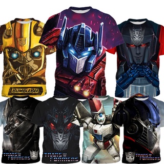 【พร้อมส่ง】【พร้อมส่ง】เสื้อยืดครอปท็อป คอสเพลย์ Transformers Optimus Prime Megatron สําหรับเด็กผู้ชาย และเด็กผู้หญิง