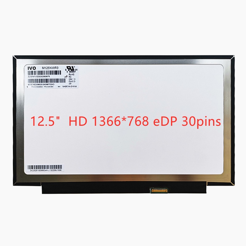 M125NWR3 R0 LP125WH2 SPT1 Laptop LCD Screen HD 1366x768 eDP 30pin matrix display panel replacement