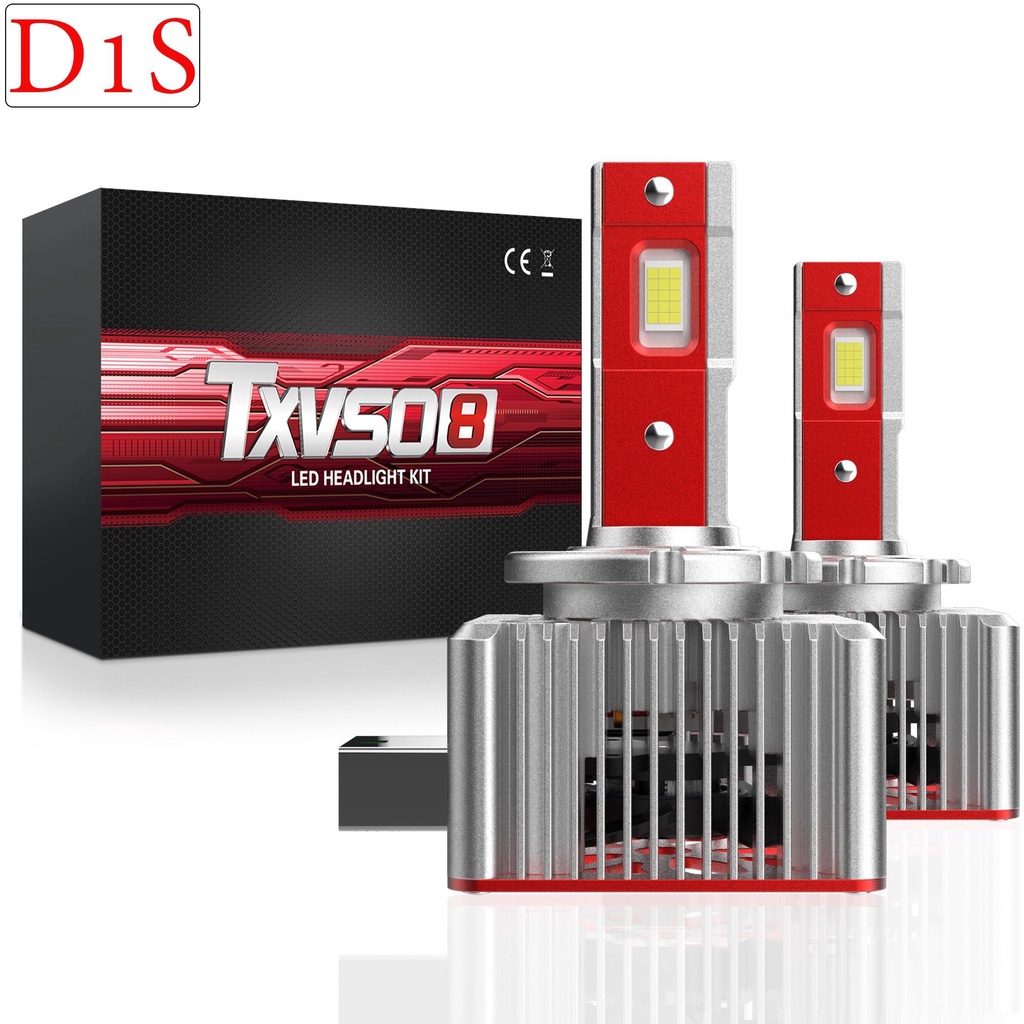 หลอดไฟหน้า LED TXVSO8 D1S สว่างมาก พร้อมตัวถอดรหัส Canbus ในตัว D2S D3S D4S D5S D8S 6000K 70W 14000LM 2 ชิ้น