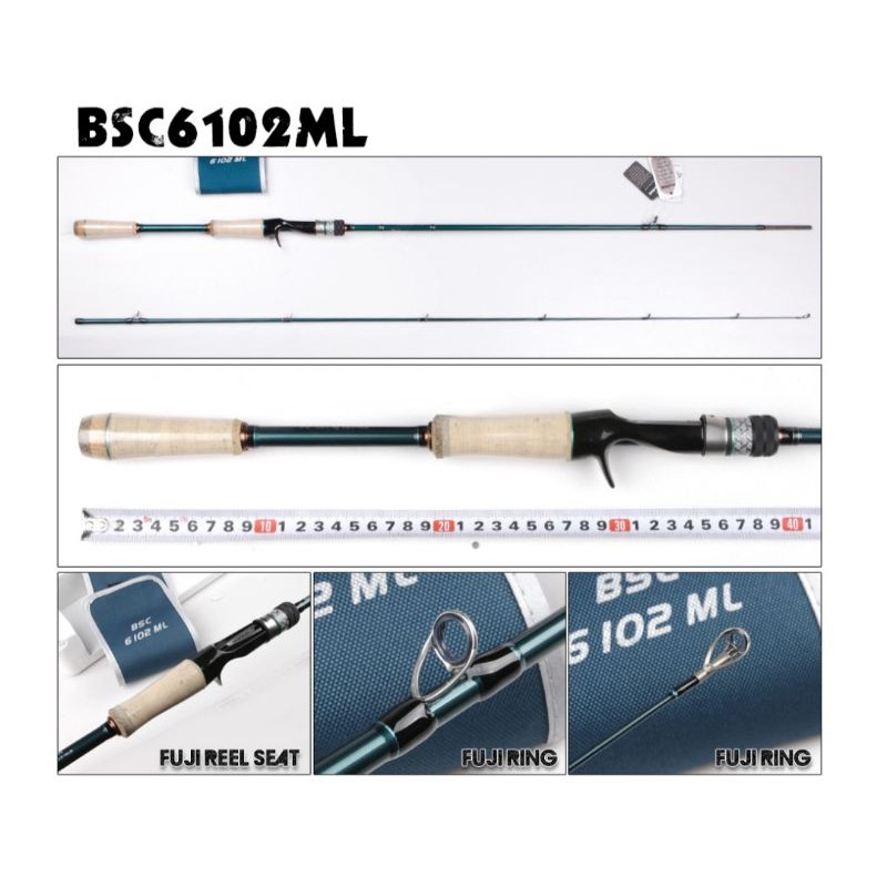 KUYING Battle Song BSC-6102MLคันเบท 2 ท่อน เวทสาย 5-14 ปอนด์ ยาว 6 ฟุต 10 นิ้ว