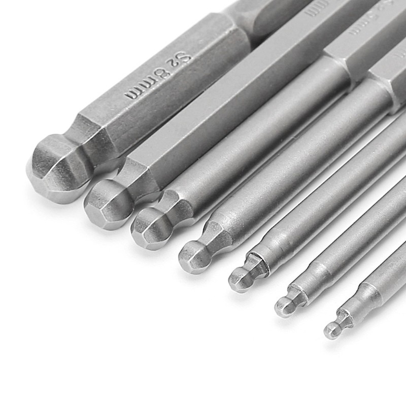 ★COME♣7 Pcs 65mm Magnetic Ball End Hexagon Head Hex Screwdriver Bits Drill Tools 2.5''