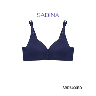 Sabina ซาบีน่า เสื้อชั้นใน Invisible Wire (ไม่มีโครง) รุ่น Perfect Bra รหัส SBD7400BD สีน้ำเงินเข้ม